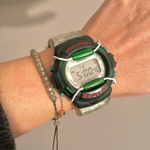 Casio Baby-G File Digital Watch w/ Tropical Nylon Strap - new battery!